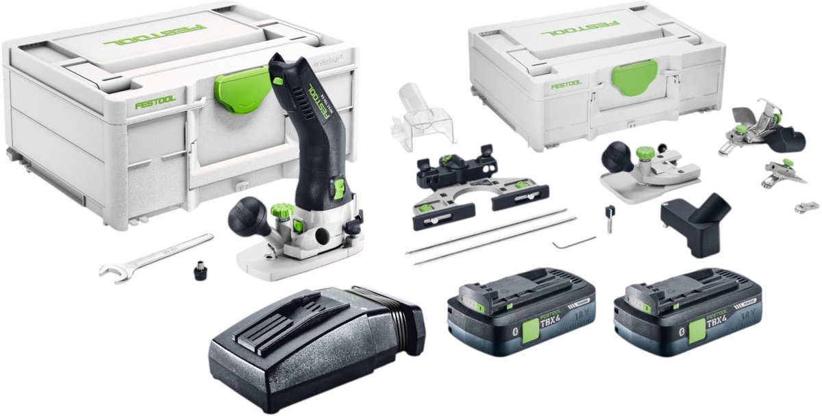Festool MFKC 700 EB-Basic accu-module kantenfrees 18 V 8 mm borstelloos + 2x accu 4,0 Ah + lader + accessoire set + Systainer