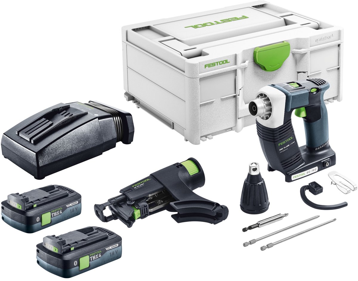 Festool DWC 18-4500 Basic accu-bouwschroevendraaier 18 V 14 Nm borstelloos + 2x accu 4,0 Ah + oplader + Systainer