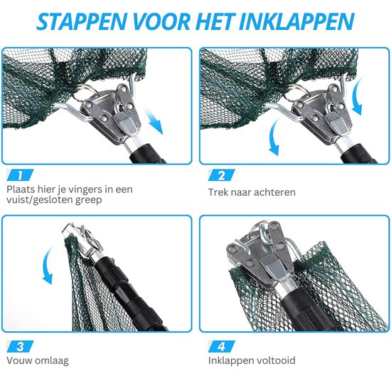 HEZIVO® Schepnet Vissen - Visnet Telescopisch - Landingsnet Opvouwbaar - Uitschuifbaar 1,5-2 M van hezivo — afbeelding 4