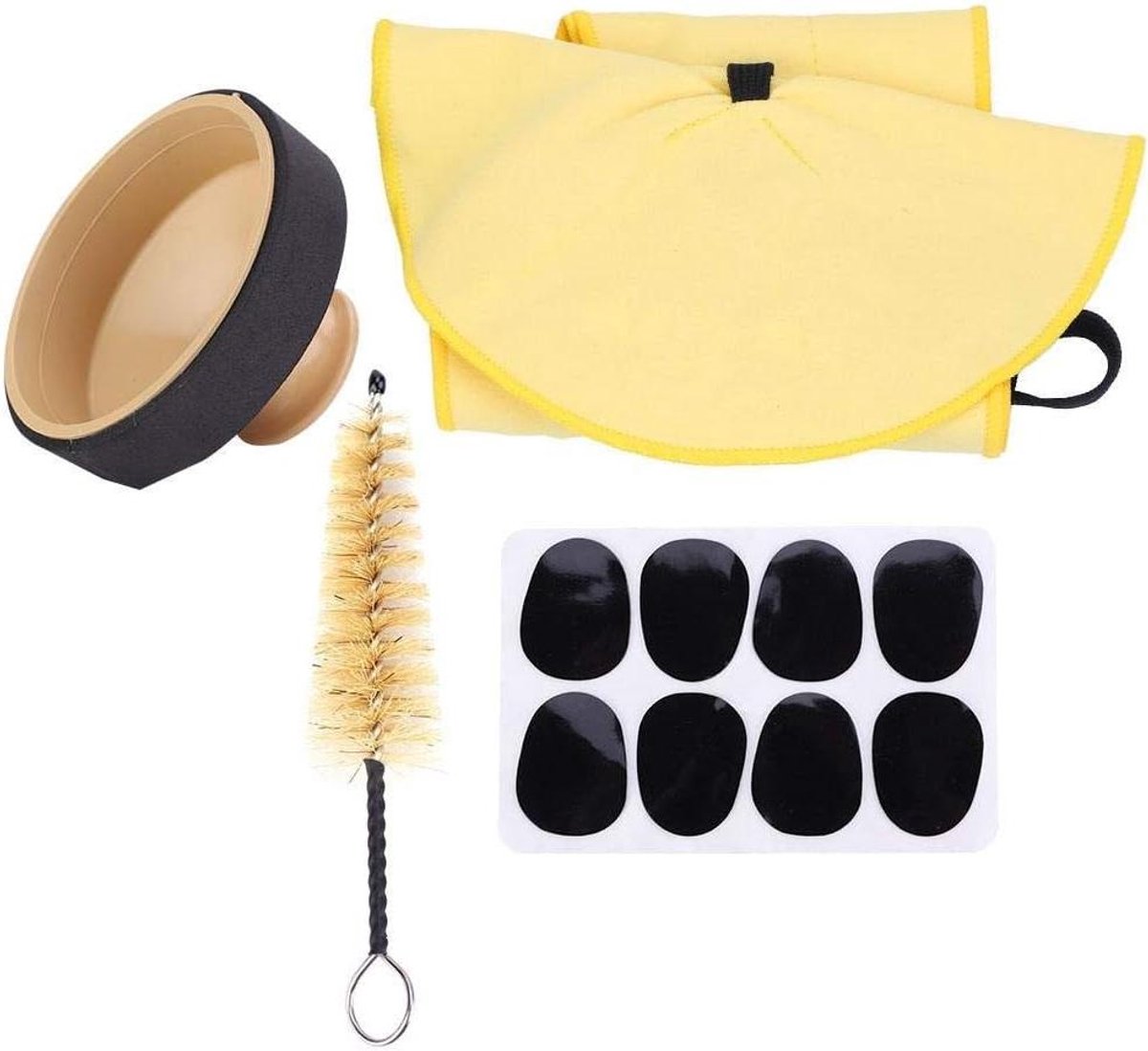 Saxofoon Onderhoudsset - Muziek Accessoires - Instrument Reinigen - 4 Delige Set - 19 x 13 x 4 cm - Geel