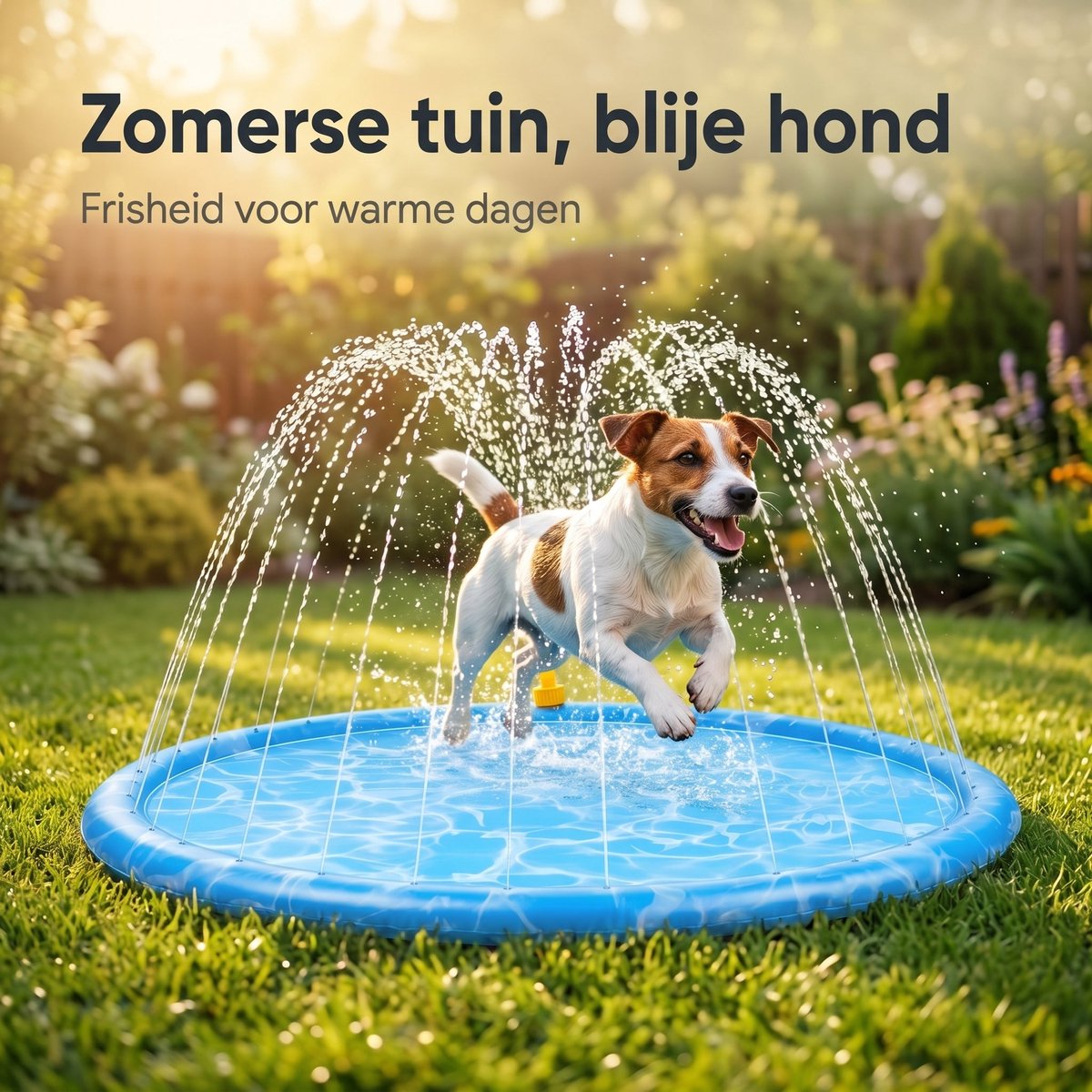 Lomera Hondenzwembad - Waterspeelmat voor Honden met Sproeier - Watersprinkler - Verkoeling Hond - Honden Badje - Hondenspeelgoed - Hondendouche - Sproeimat - Hondenmat - Antislip - Voor Tuin - Waterspeelgoed — afbeelding 3