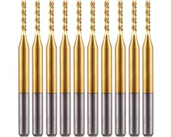 EU_HOZLY Titanium Coat Carbide 1.5mm Endmills CNC Rotary Set Maïs Frees PCB Router Bits Pack van 10