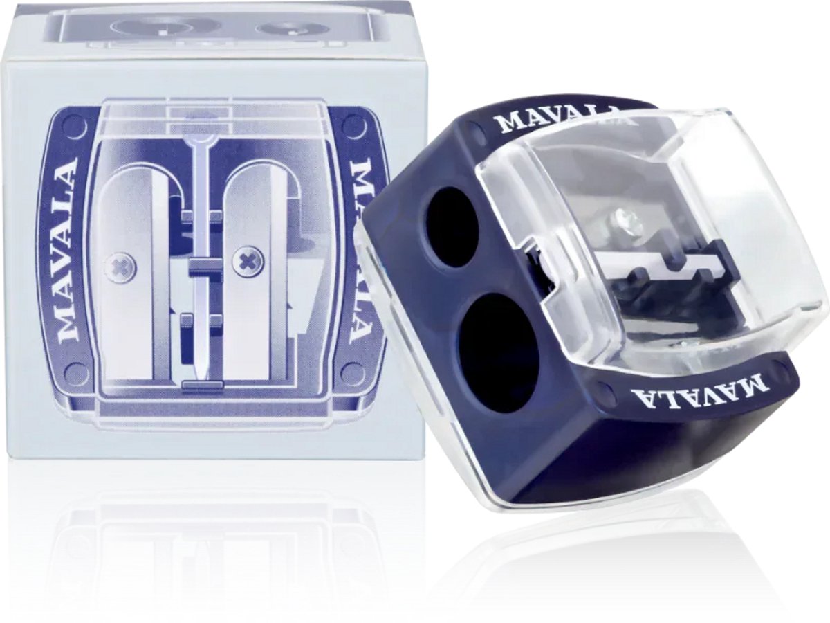 Mavala Cosmetic Pencil Sharpener - Dubbele Make-up Puntenslijper Voor Oog- En Lippenpotloden - Met 2 Openingen En Stalen Messen Voor Precisie Slijpen - Inclusief Reinigingsstaafje En Opvangreservoir Voor Hygiënisch Gebruik