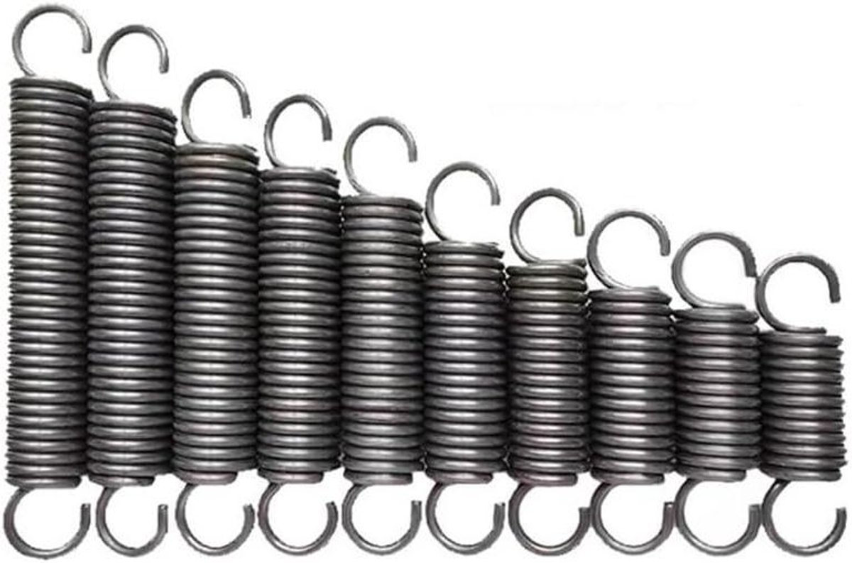 Trekveren Met Haken - Spanveren Open Haak - Reparaties en DIY - Verenstaal Materiaal - 1mm Draad 300mm Lengte - Metaal