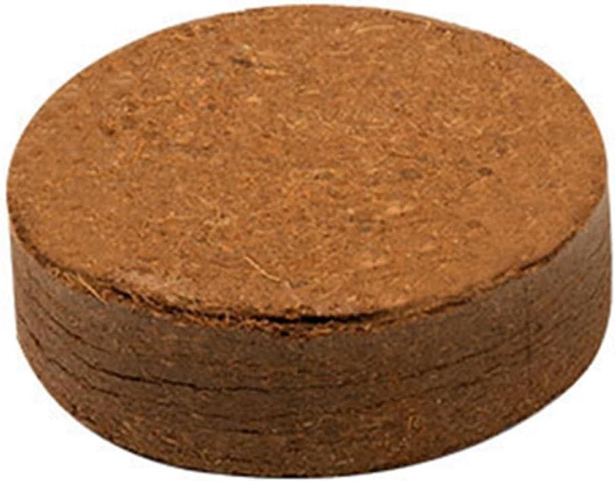 Kokosvezel Tegels - Plantenblokken - Zaailingen Kweken - 100% Biologisch Medium - 6 x 2 cm - Bruin