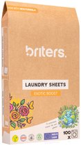 Briters Wasstrips Exotic Boost - 100 Wasbeurten - V-Label gecertificeerd (vegan) – Dermatest goedgekeurd (hypoallergeen) – biologisch afbreekbaar