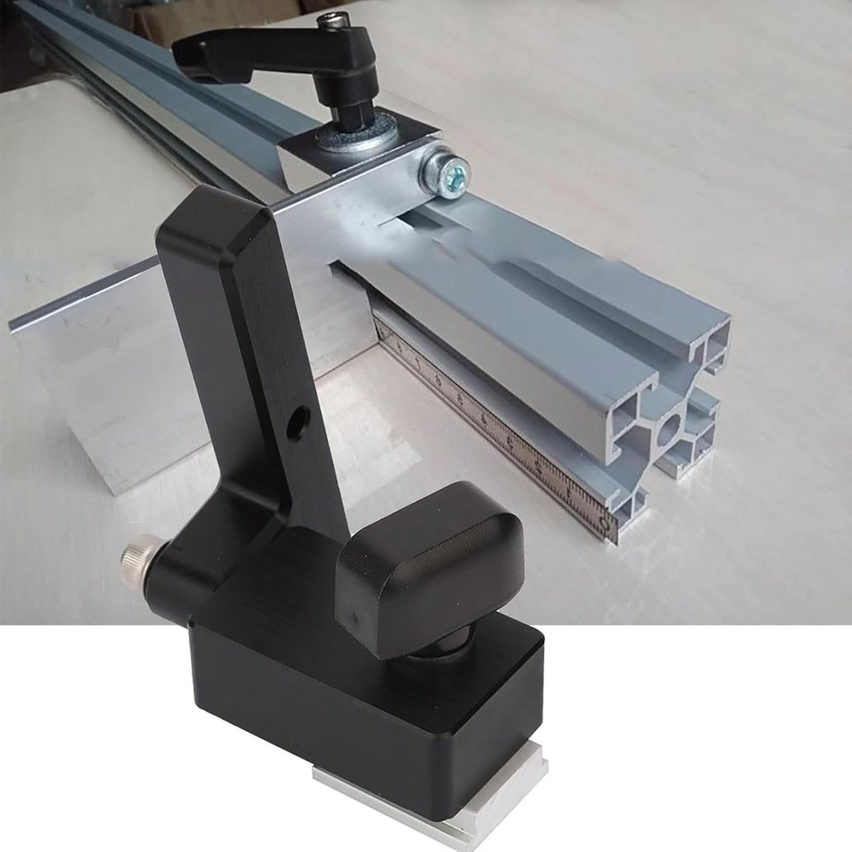Houtbewerking T-Sleuf - Sleuf Limiter - Precisie Timmerwerk - Compact Ontwerp - 14 x 8 x 4 cm - Zwart