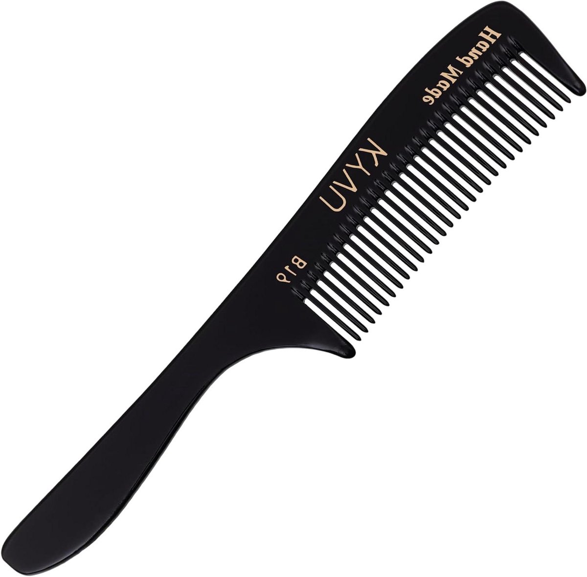 Grove kam - Stylingkam dik haar - Haar stylen - Handgemaakt celluloseacetaat - 174 cm - Zwart