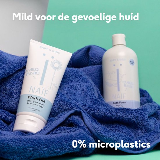 Naïf - Verzorgende Badschuim Fles & Navulverpakking - Baby's & Kinderen - met Natuurlijke Ingrediënten - 2x500ml van Naïf — afbeelding 2