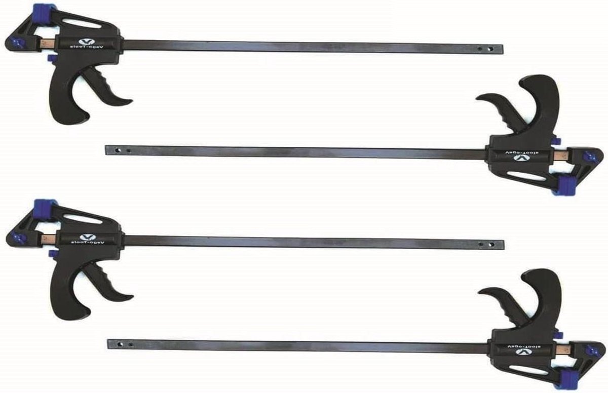 Snelspanklemmen Set - Werkplaatsklemmen - Werkstukken Spannen - Eenhand Bediening - 450 mm - Zwart