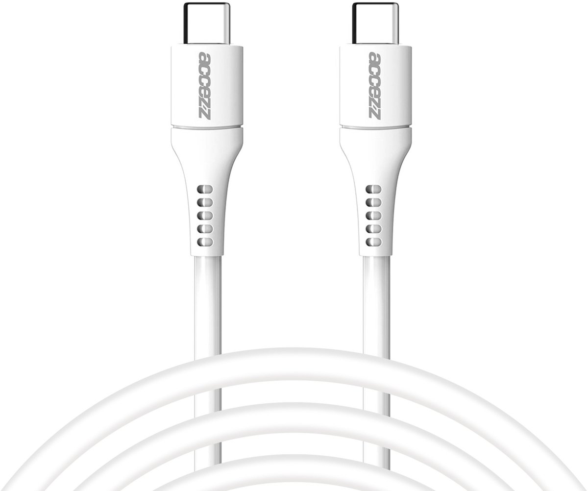 Accezz Kabel - USB C naar USB C Kabel - 2 meter - Snellader 60W - USB C Oplader Kabel - Wit