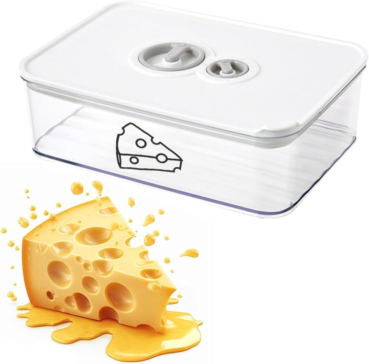Kaasdoos met Deksel van 1250 ml, Luchtdichte en Stapelbare Bewaarbox voor Koelkast, Ideaal voor Versheid en Gemakkelijk Schoon te Maken
