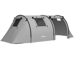 Outsunny Tunnelvormige tent-Polyester, glasvezel-470L x 220B x 150H cm-Grijs
