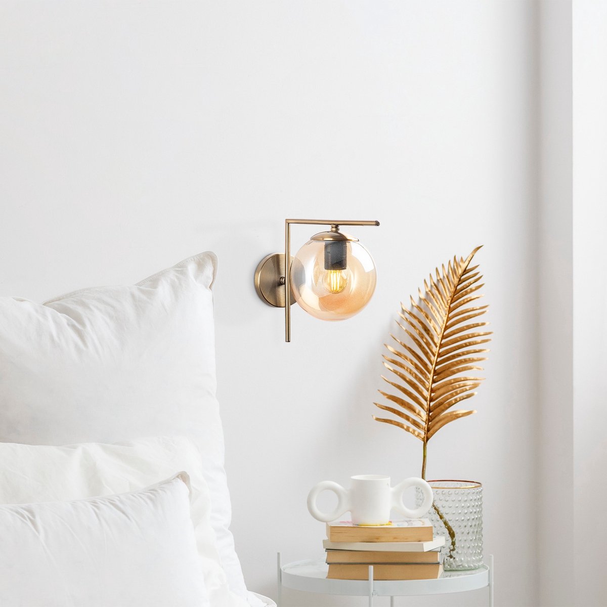 Asir - Wandlamp - Antiquiteit - METALEN BEHUIZING - 28 x 28 x 28 cm