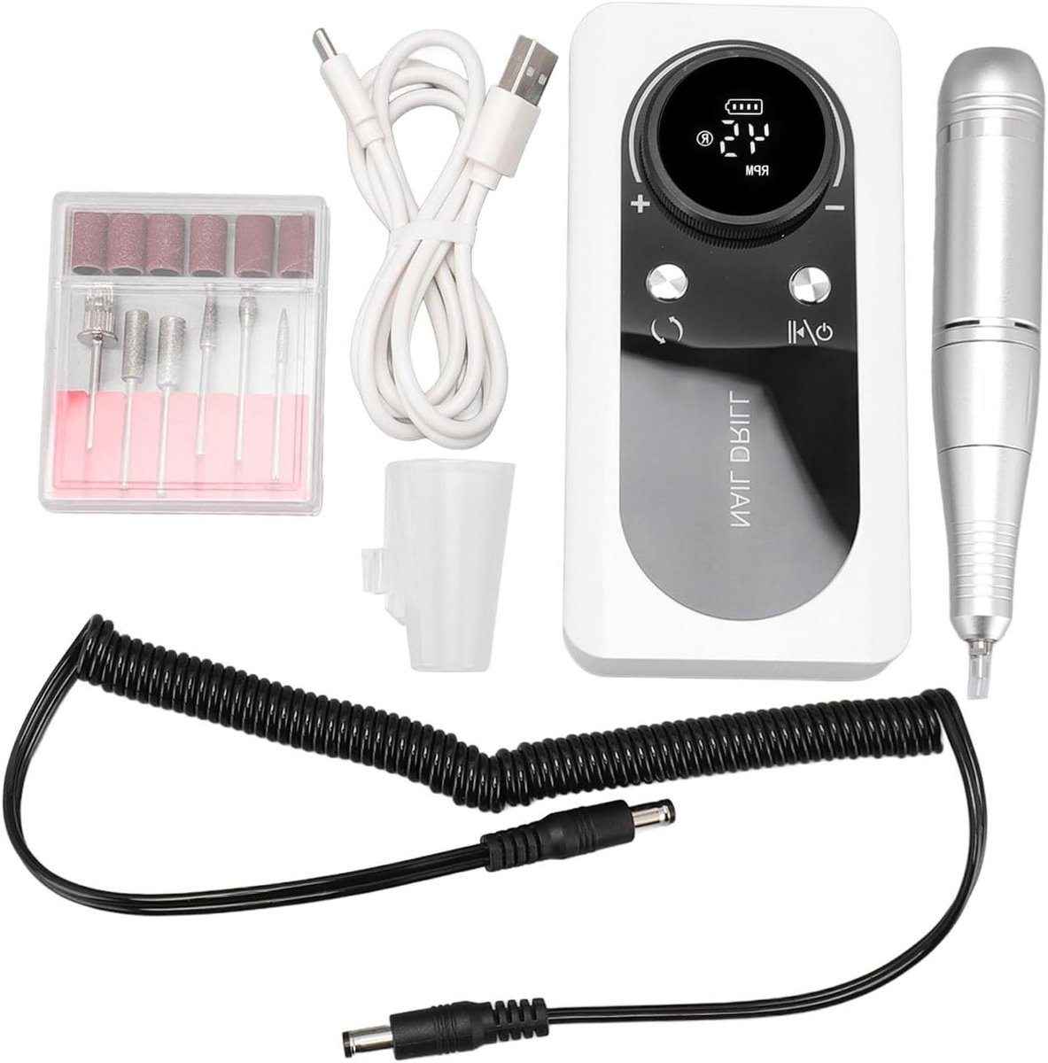 Elektrische Nagelslijpmachine - Manicure Pedicure Gereedschap - Nagels Polijsten - 45000 Tpm Snelheid - Oplaadbaar - Zwart