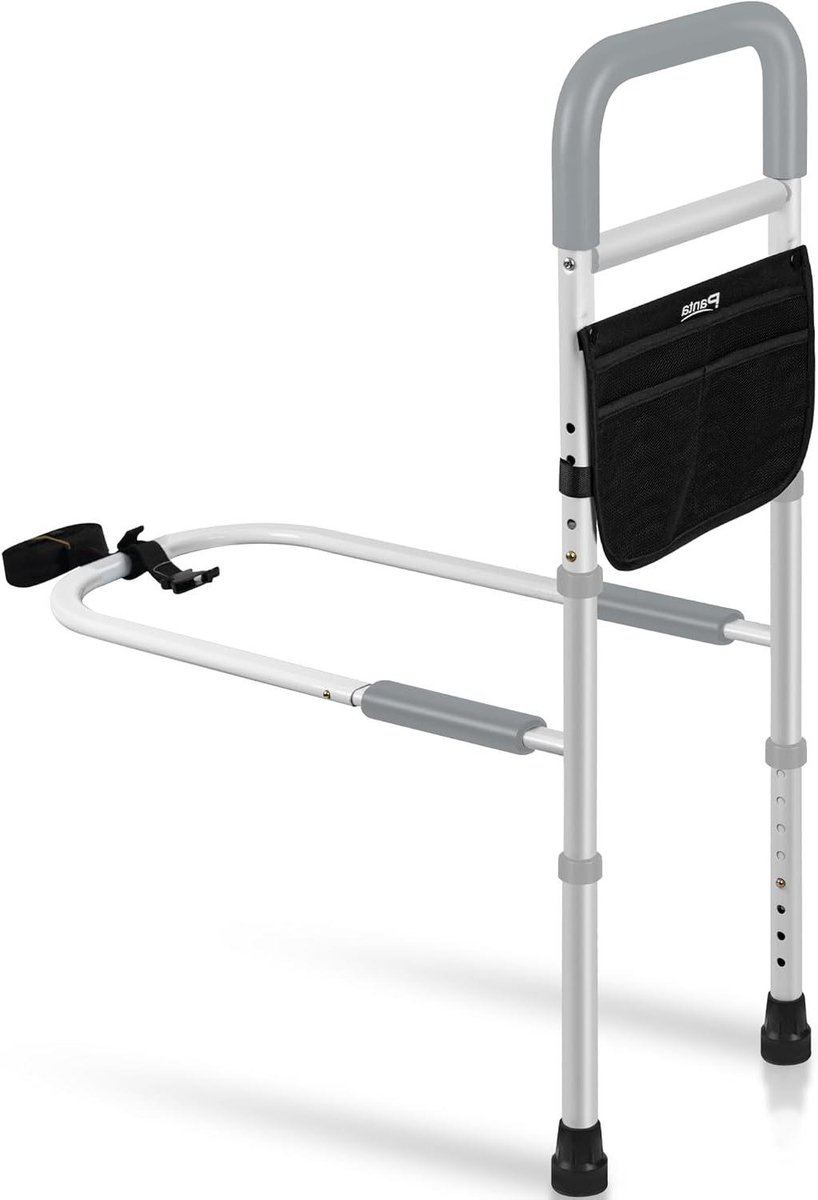 Bedsteun Rail - Hulpbeugel Bed - Veiligheid Thuis - Verstelbare Lengte - 100 cm - Grijs