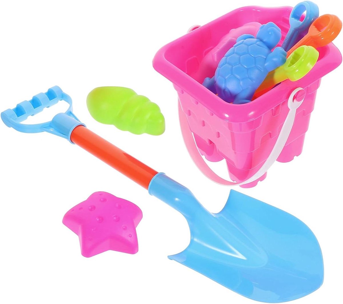Zandbak Emmer Set - Strandspeelgoed Kinderen - Buiten Spelen - Lichtgewicht Duurzaam Materiaal - 16x15x13.5CM - Diverse kleuren
