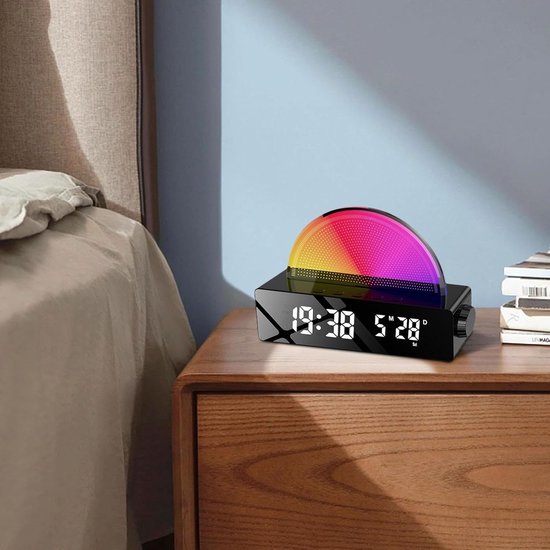 Wekker met Zonsopgang - Wake Up Light Klok - Rustig Wakker Worden - Geleidelijke Lichtsimulatie - N.v.t. - Zwart van Merkloos — afbeelding 3