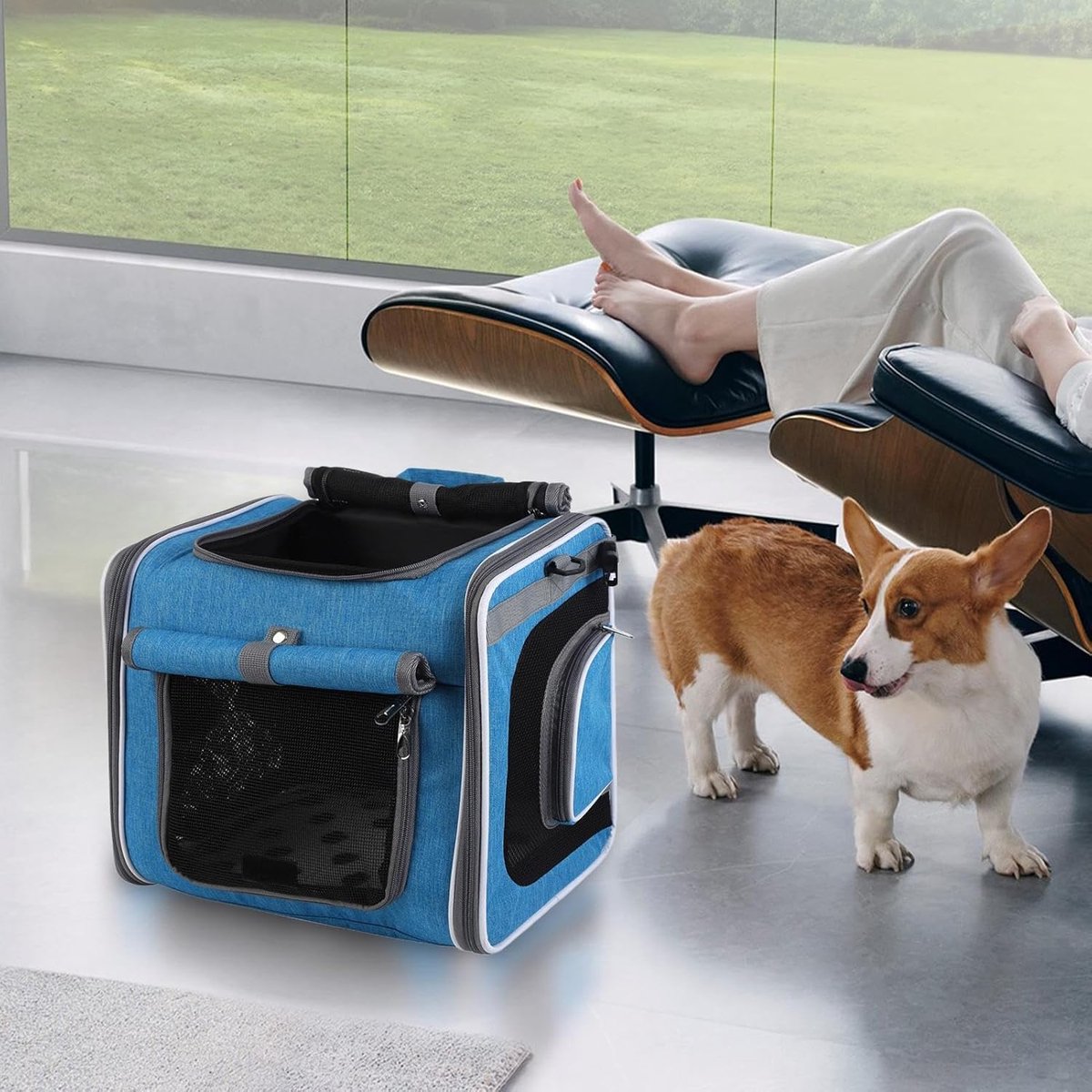 Fietsmand Voor Honden - Hondenfietsmand Draagtas - Veilig Vervoer Huisdier - Ademend Mesh Materiaal - 37x34x12 cm - Grijs