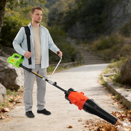Elektrische veegmachine - Bladblazer schuiver - Buiten reinigen - 2-in-1 functie - 105 x 31 x 36 cm - Zwart groen — afbeelding 5