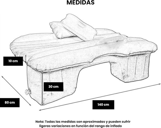 Auto Luchtbed - Opblaasbaar Automateras - Inclusief 12V Pomp, 2 Kussens en Tas - 140 x 80 cm van Merkloos — afbeelding 3