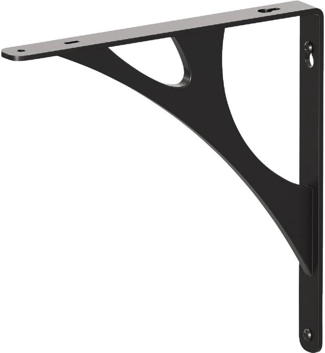 Decoratieve Plankensteun - Wandsteun Plank - Planken Ophangen - Minimalistisch Design - 20 cm - Zwart