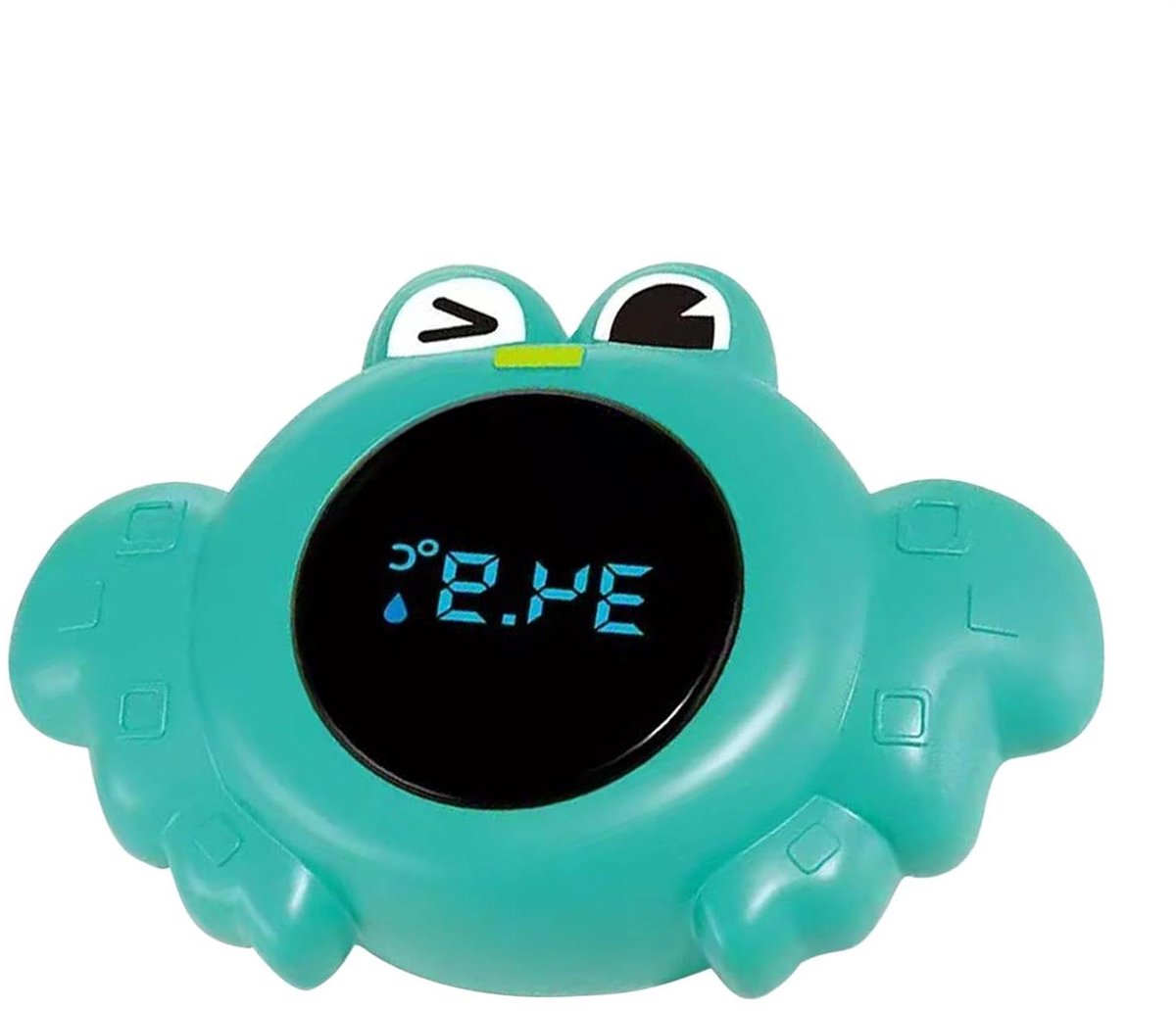 Badthermometer Krab - Watertemperatuurmeter Baby - Veilig Baden - Drijvend en Duidelijk - 10 cm - Groen