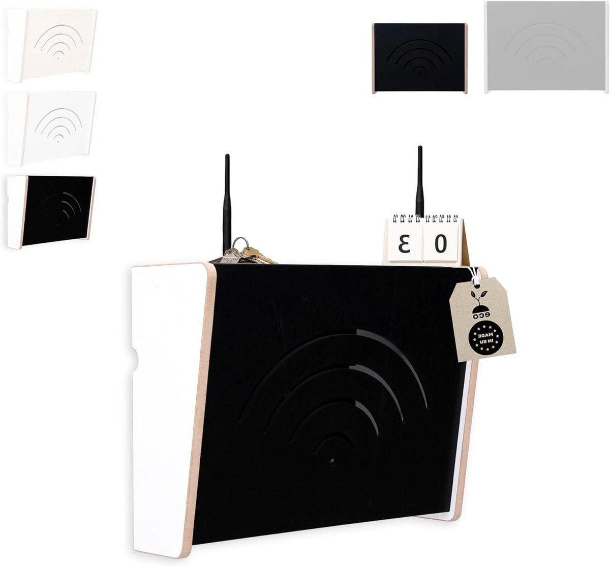Router Afdekking - Routerkast Organizer - Ruimte Ordenen - Verschuifbare Voorkant - 225 x 345 x 11 cm - Zwart
