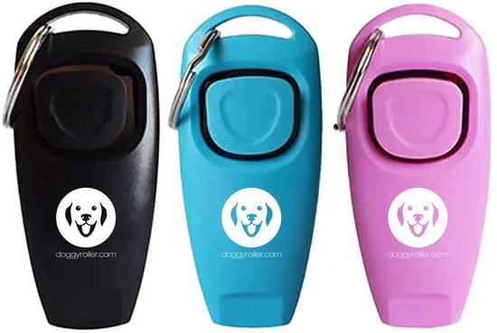 Doggyroller Clicker met Fluitje — 2-in-1 trainingstool voor honden - zwart