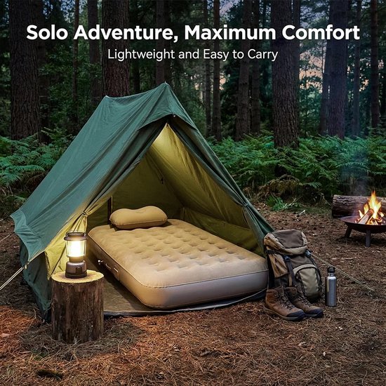 Novari - Luchtbed - Luchtbed met ingebouwde pomp - Slaapmat - Luchtmatras - Comfortabele slaapervaring - 200x150x25cm - Compact van Merkloos — afbeelding 4
