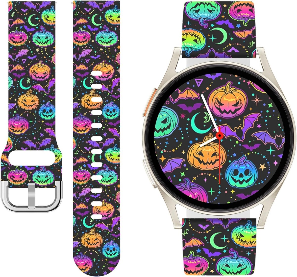 Halloween Armband 20mm voor Smartwatches - Geschikt voor Galaxy Watch, Active 2 en Garmin - Pompoen Design voor Dames en Heren