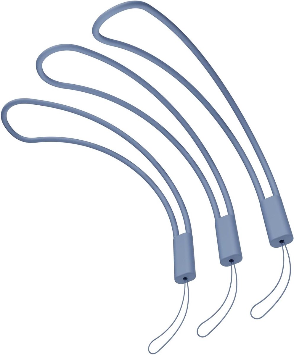 Hand Lanyard Polsband voor Mobiele Telefoon, Camera, Sleutels en USB Stick - 3 Stuks, Grijs Blauw