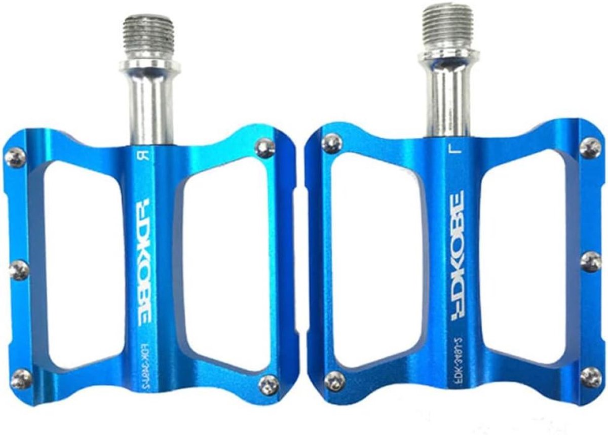 Fietspedaal Fietspedalen Geschikt Voor Gewone Fietsen Gesloten Lager Antislip Vergrendelingsspijker Super Licht Aluminium Profiel 6 Kleuren Match Veel Fietsen,Blue-10.5×8.2cm