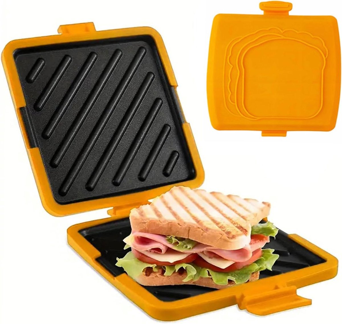 Magnetron Sandwich Maker - Broodrooster Pers - Snel Ontbijt Maken - Vaatwasserbestendig Ontwerp - 18 x 17 x 4 cm
