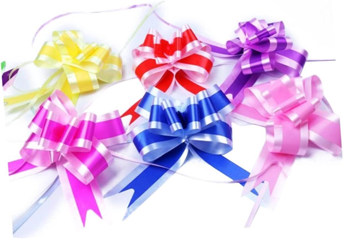 LALAFINA 18stuks Handgetrokken Strikjes Voor Bruiloft Decoratie Kleurige Versiering Voor Bruidsauto Geschenken Gemengde Kleuren
