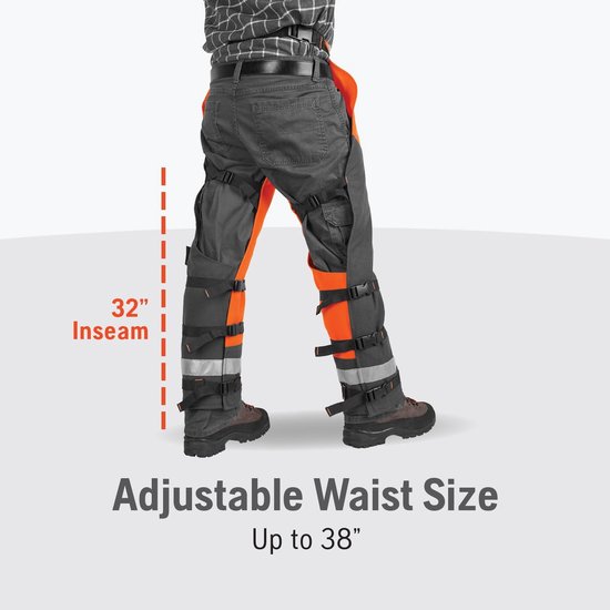 Husqvarna Technical Apron Wrap Chainsaw Chaps 36- to 38-Inch, Chainsaw Safety Equipment with 5 Layers, Adjustable Belt and Gear Pocket, Orange — afbeelding 2