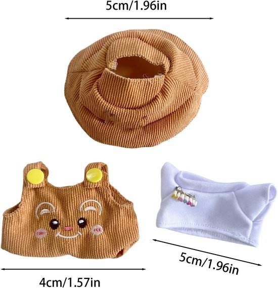Poppenkleding Set - Poppenmode Accessoires - Poppen Aankleden - Zachte Katoenen Stof - 17 cm Poppen - Meerdere Kleuren — afbeelding 2