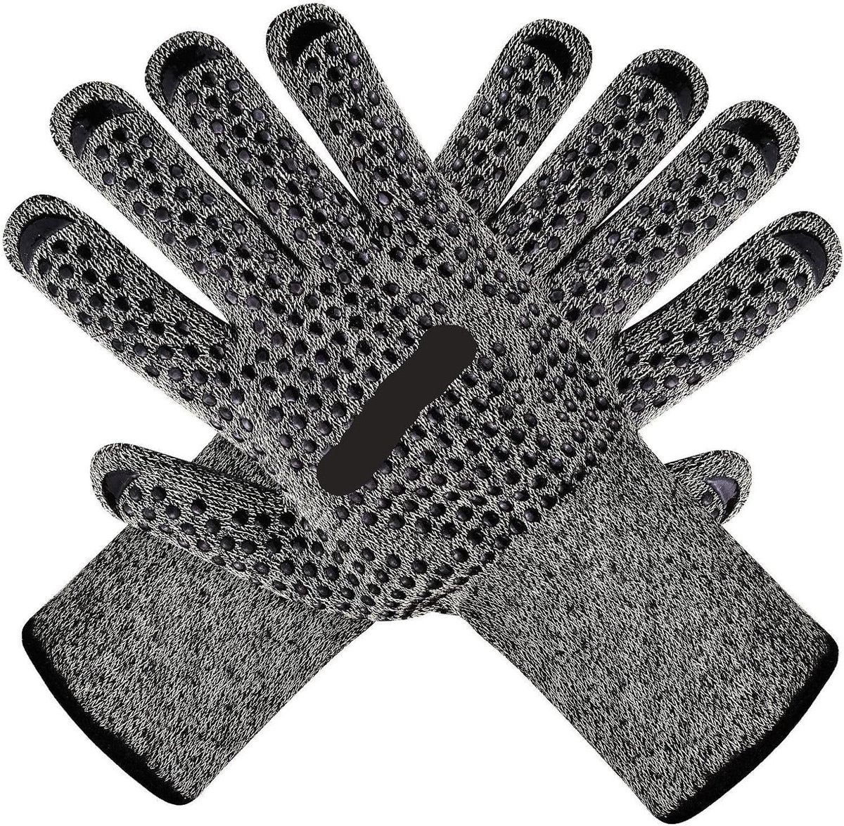 Ovenhandschoenen - Hittebestendige wanten - Veilig koken - Antislip siliconen - 33cm - Zwart