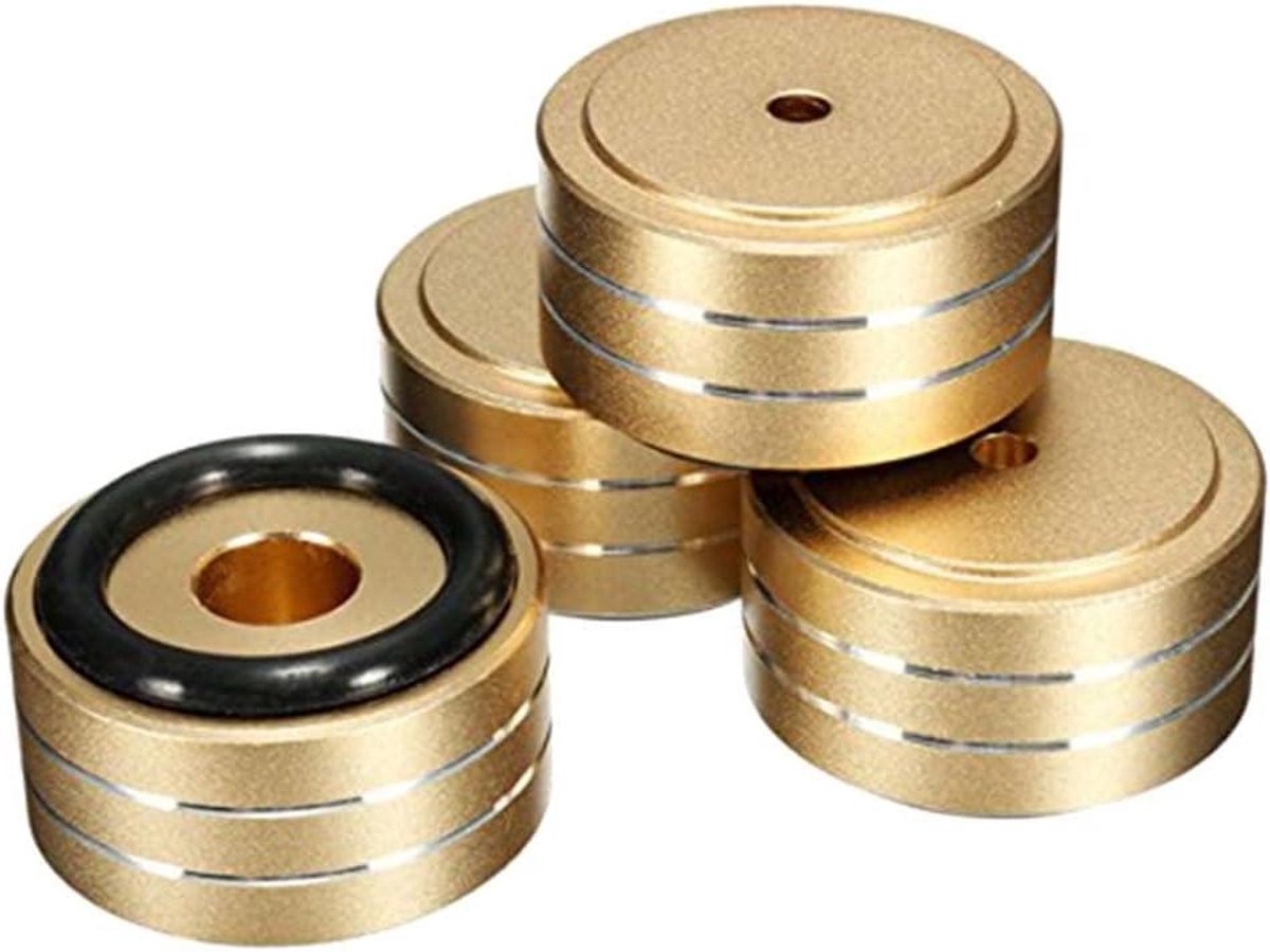 4Pcs 40X20mm HIFI AMP Speaker Isolation Stand Turntable DAC Feet Pad (Gold)