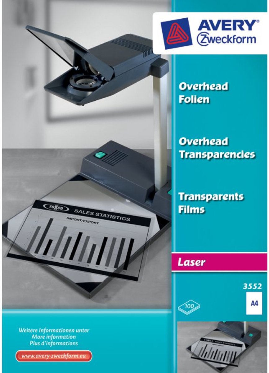 AVERY Zweckform OHP-Folien A4, klar, 0,13 mm,