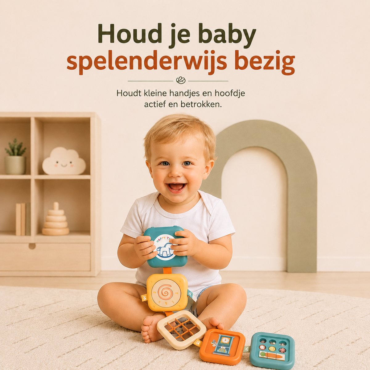 Nolita Montessori Activiteiten Kubus – Sensorisch Speelgoed 1-3 Jaar – Educatief Peuter Speelgoed – Busy Board – Speelgoed voor in de Auto – Reisspeeltje — afbeelding 2