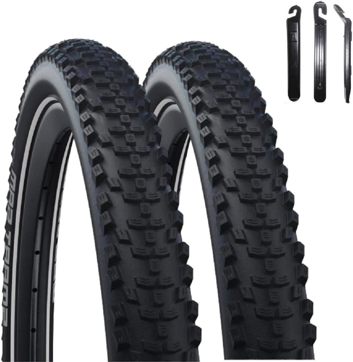Fietsbanden Set - Banden voor fiets - Veilig Fietsen - Reflecterende Strepen - 29 x 2.60 inch - Zwart