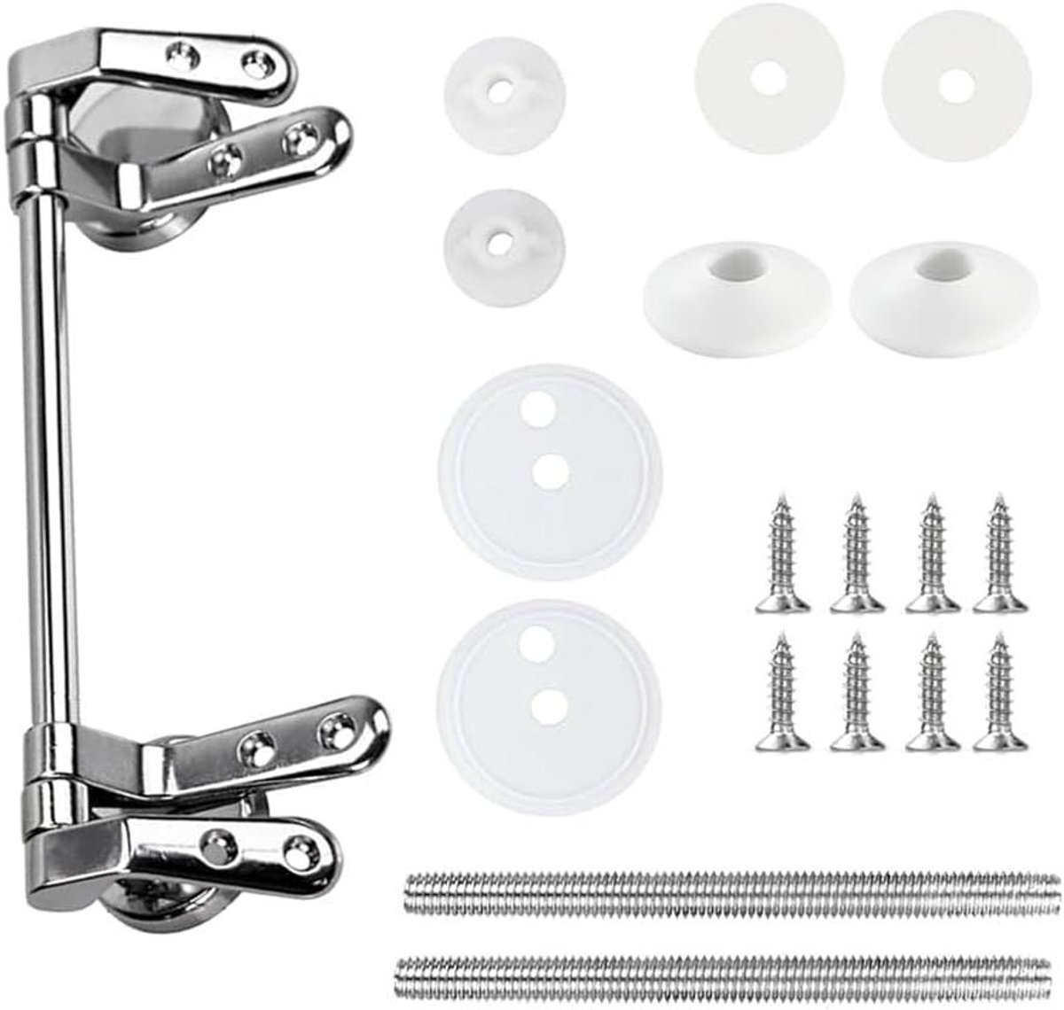 Toiletbril Scharnier - Deksel Reparatie - Badkamer Onderhoud - Zinklegering Materiaal - Universeel Formaat - Zilver