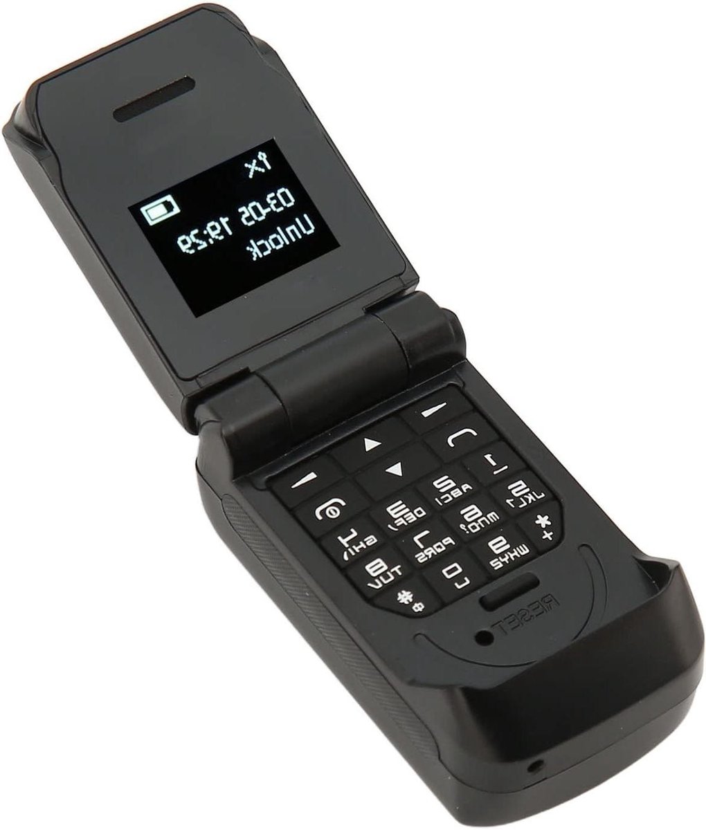 Senioren Klaptelefoon - Mini Mobiel - Eenvoudig Bellen - HiFi Geluidskwaliteit - 0.66 Inch Scherm - Zwart