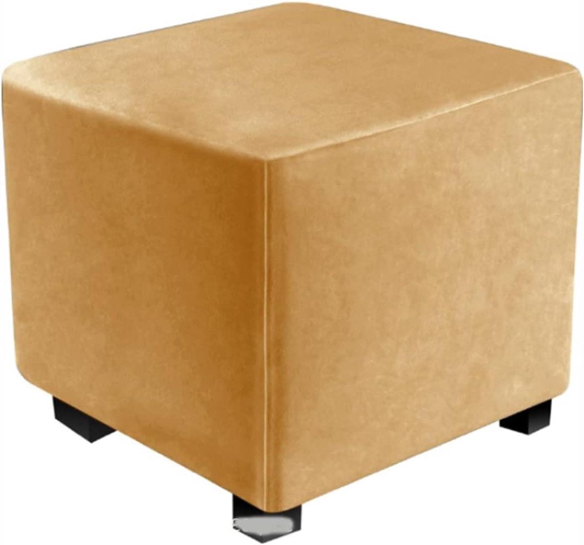 Voetenbank Hoezen - Poef Kruk Overstrek - Meubels Vernieuwen - Luxe Zachte Stof - 40x40cm - Khaki