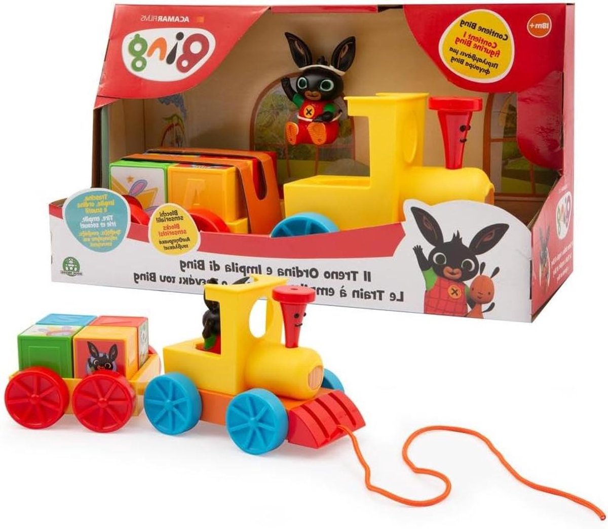 Educatieve Trein - Stapelblokken Spel - Cognitieve Ontwikkeling - Met Figuren en Cijfers - 33 x 13 x 20 cm