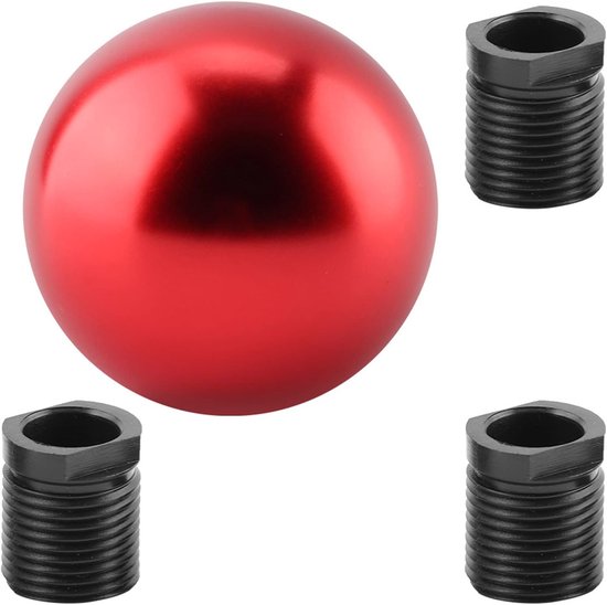Handmatige Versnellingspookknop - Schakelknop Auto - Interieur Verbeteren - Universele Pasvorm - 3 Adapters - Rood — afbeelding 3