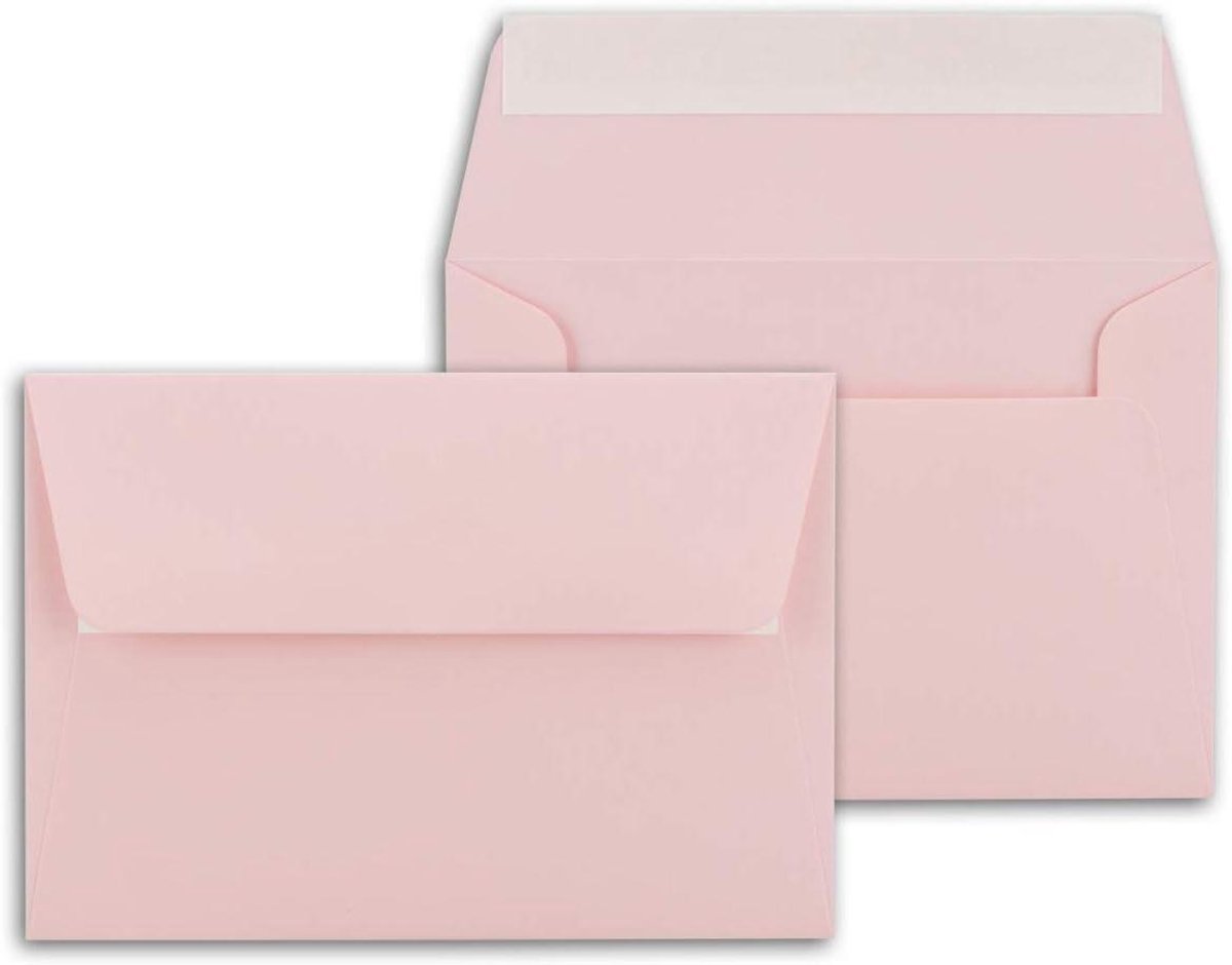 Briefenveloppen B6 - Papieren enveloppen - Kaarten versturen - Zelfklevende sluiting - 1000 stuks - Roze