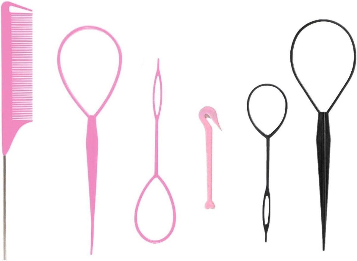 Haaraccessoires Set - Kapsel Gereedschap - Zelf Haar Stijlen - Voor Alle Haartypes - 6 Delig - Multi