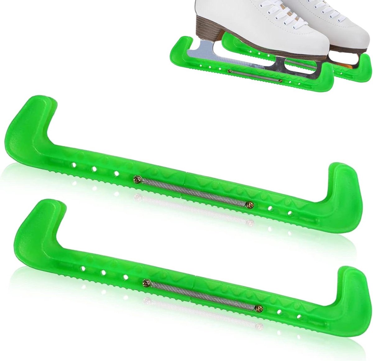Schaats Blade Beschermers - IJshockey Skate Covers - Schaatsen Beschermen - Veerbelast Ontwerp - 1 Paar - Groen